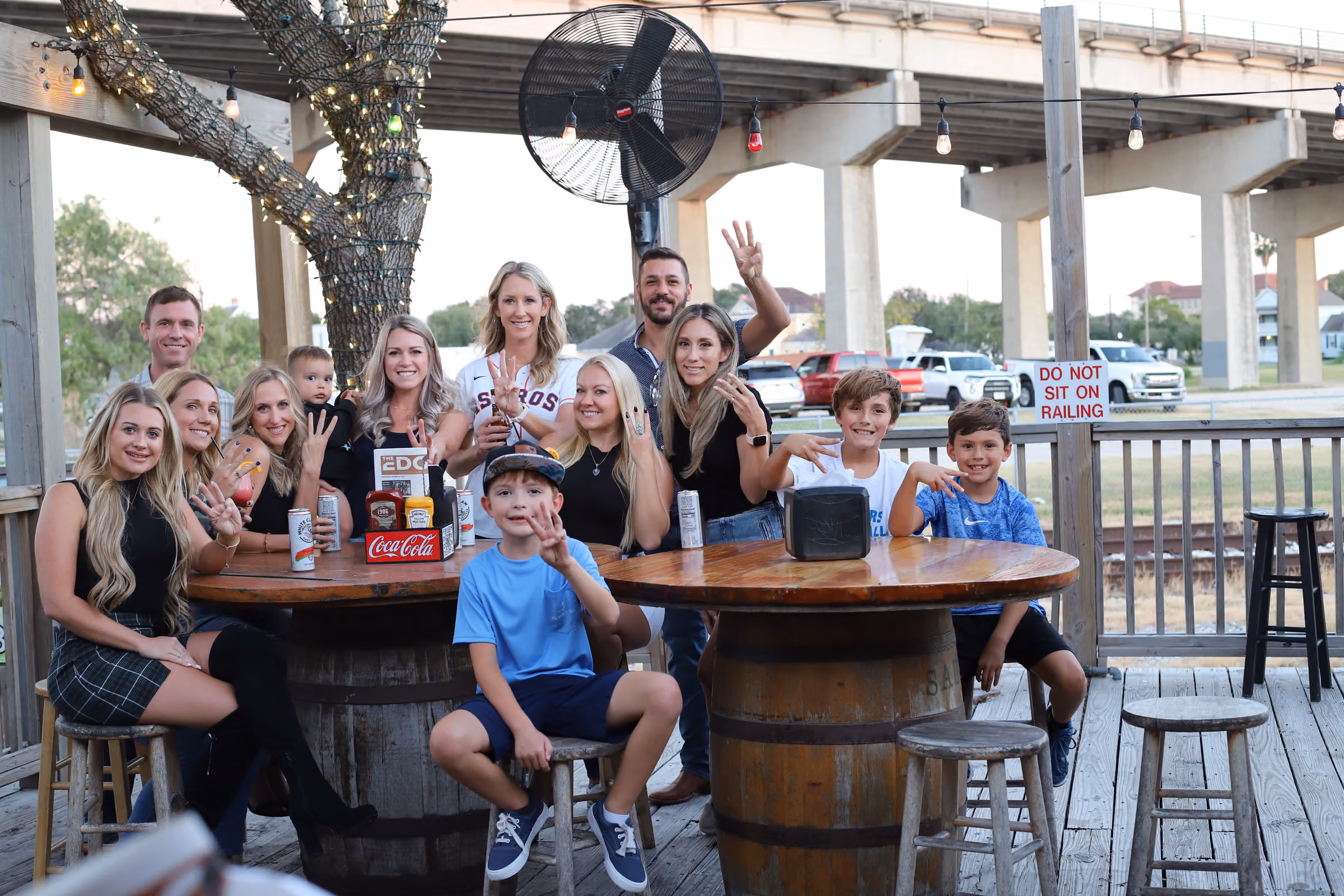 A family group celebrating at Brewster Street
