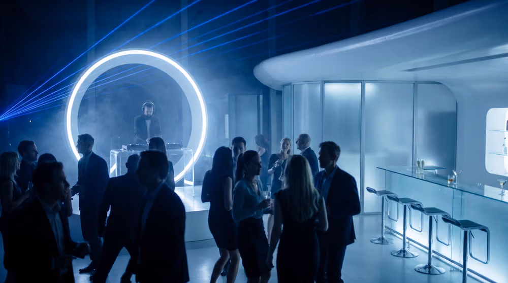 The Terminal after dark, set for a hosted event (placeholder render, replace with the client’s photography)