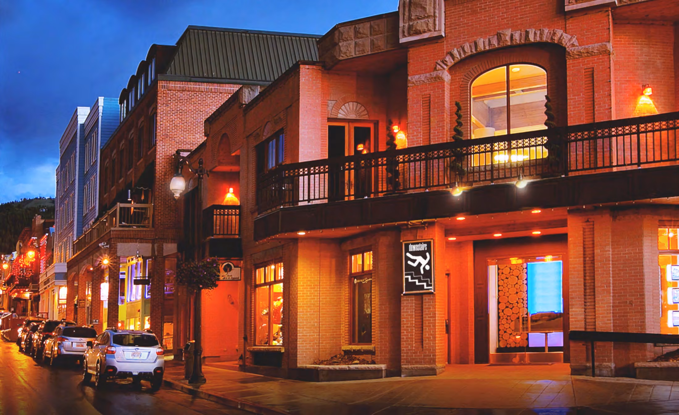 Downstairs on Main Street at night