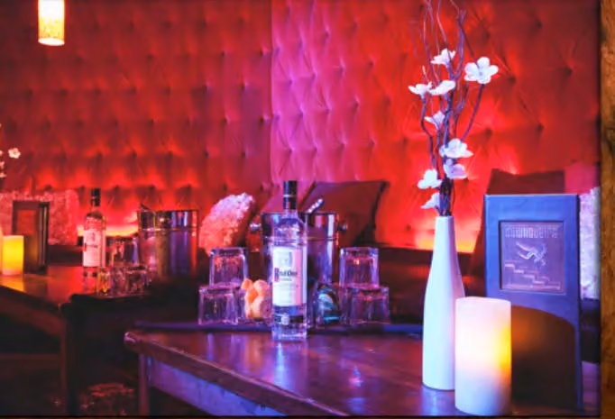 Bottle service at a Downstairs table