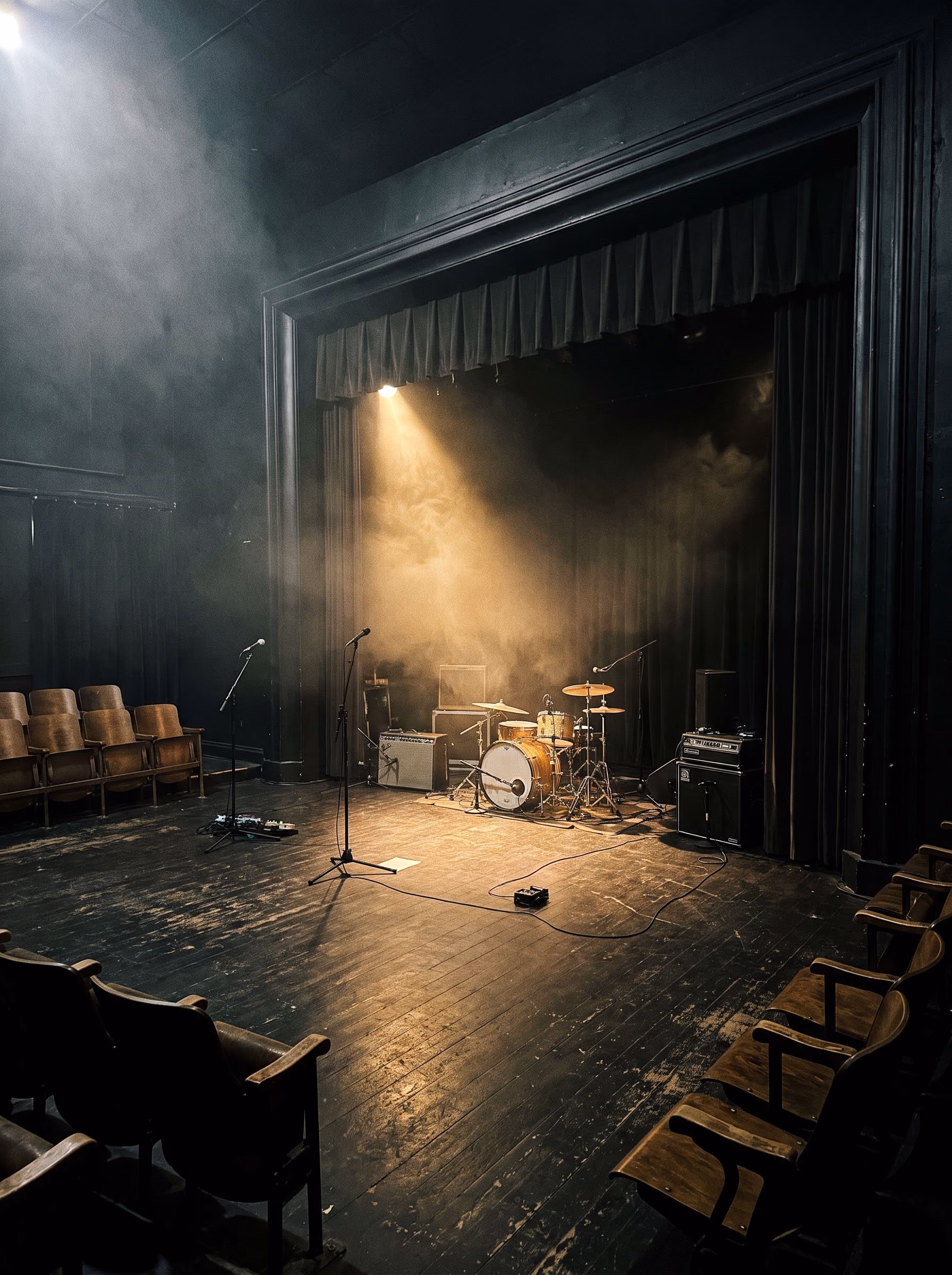 The Moxi stage set for a show