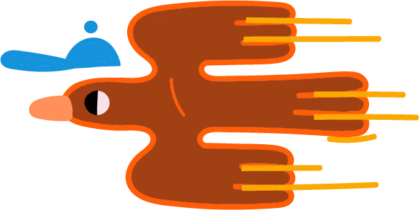 The bird flying