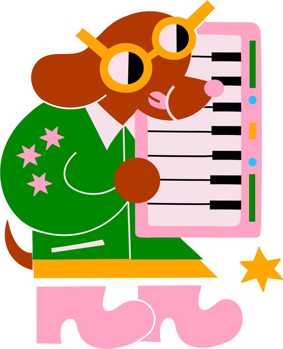 The dog on keyboard