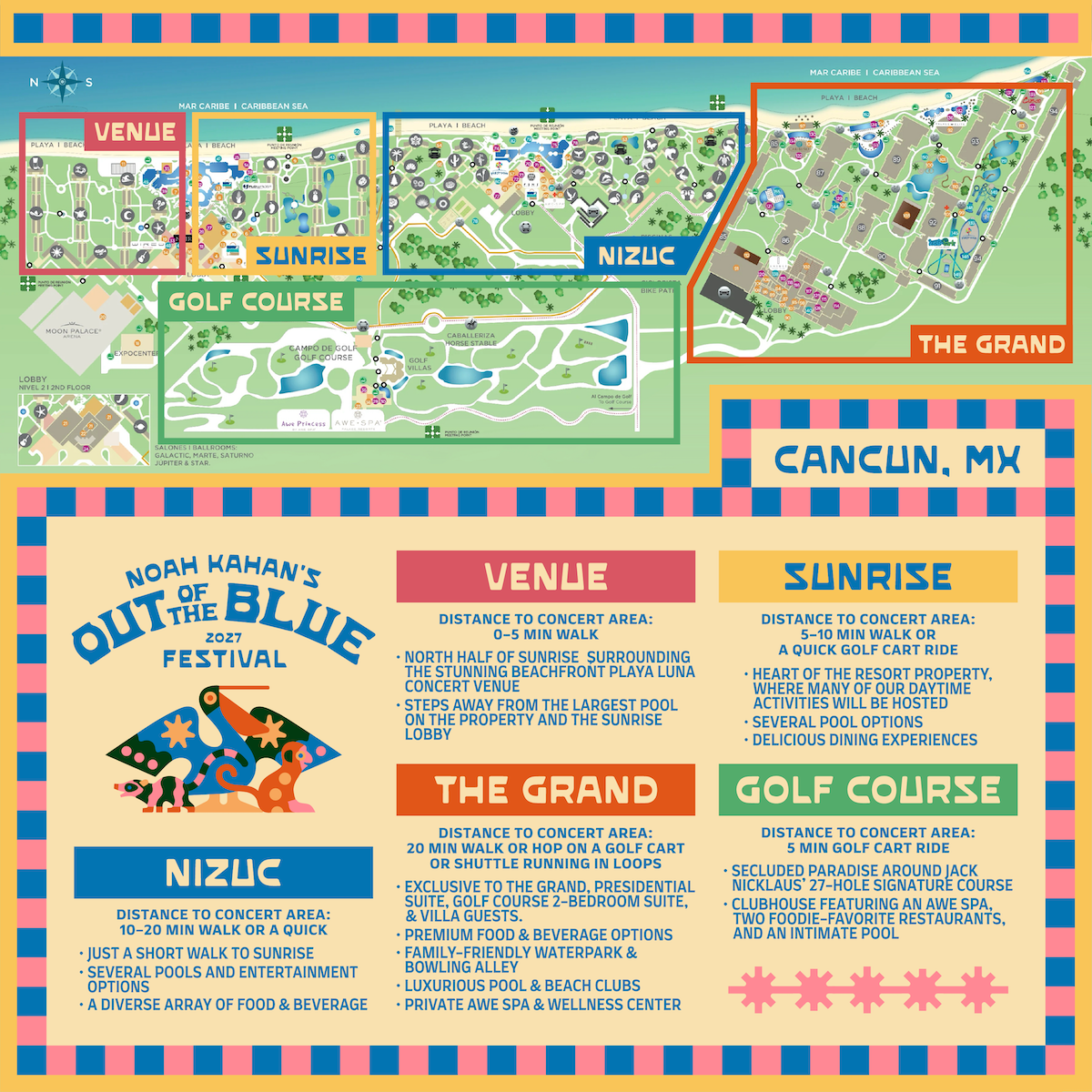 Moon Palace Cancun resort map for Out of the Blue 2027