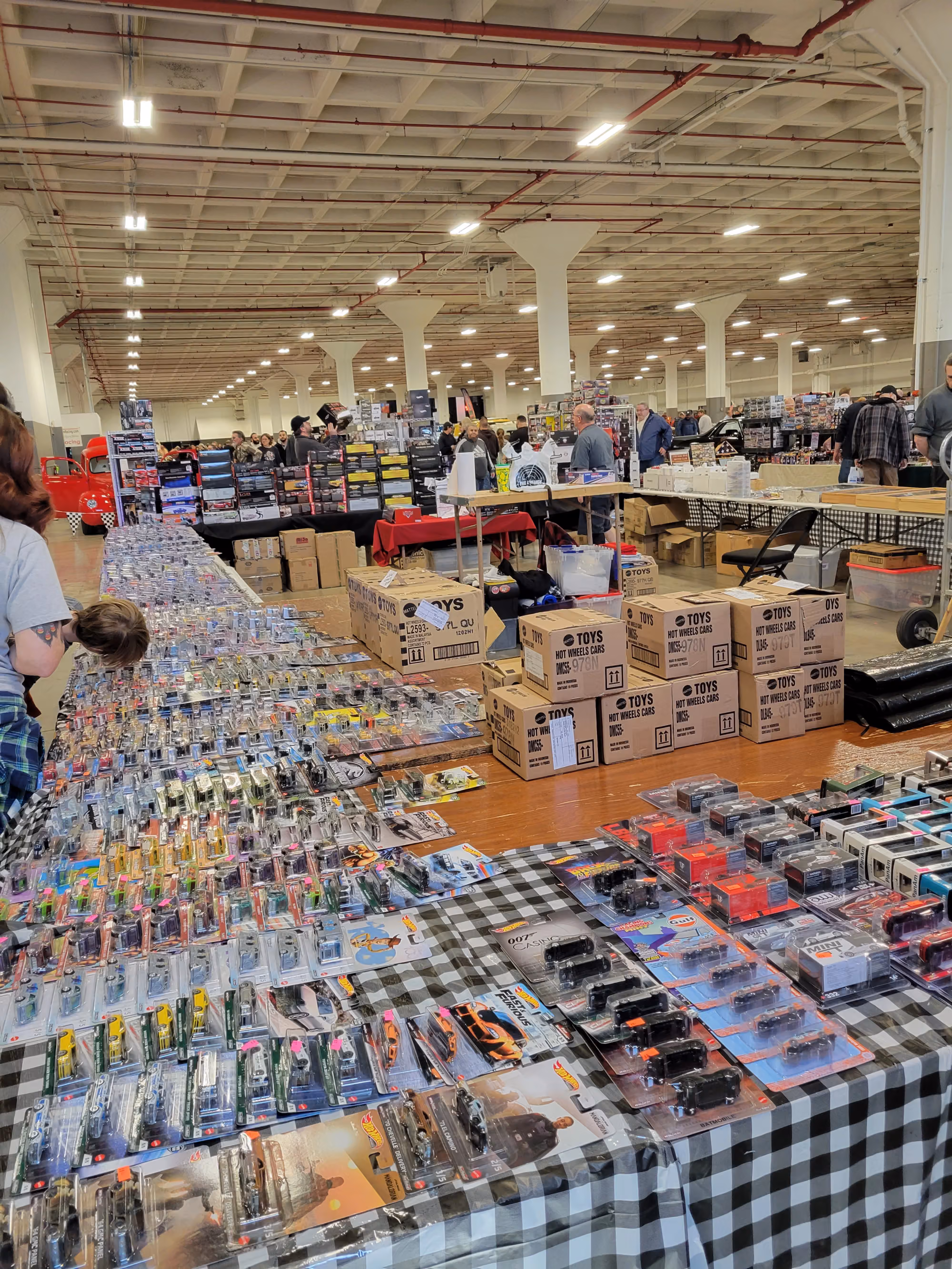 Tables of model cars and collectibles
