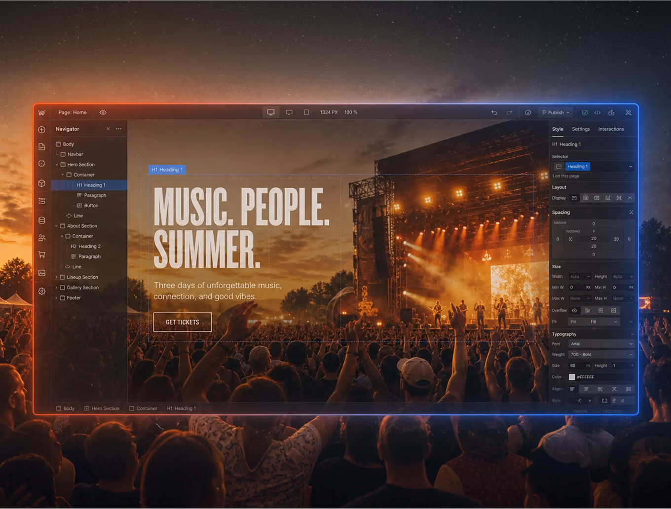 Design work for live event brands