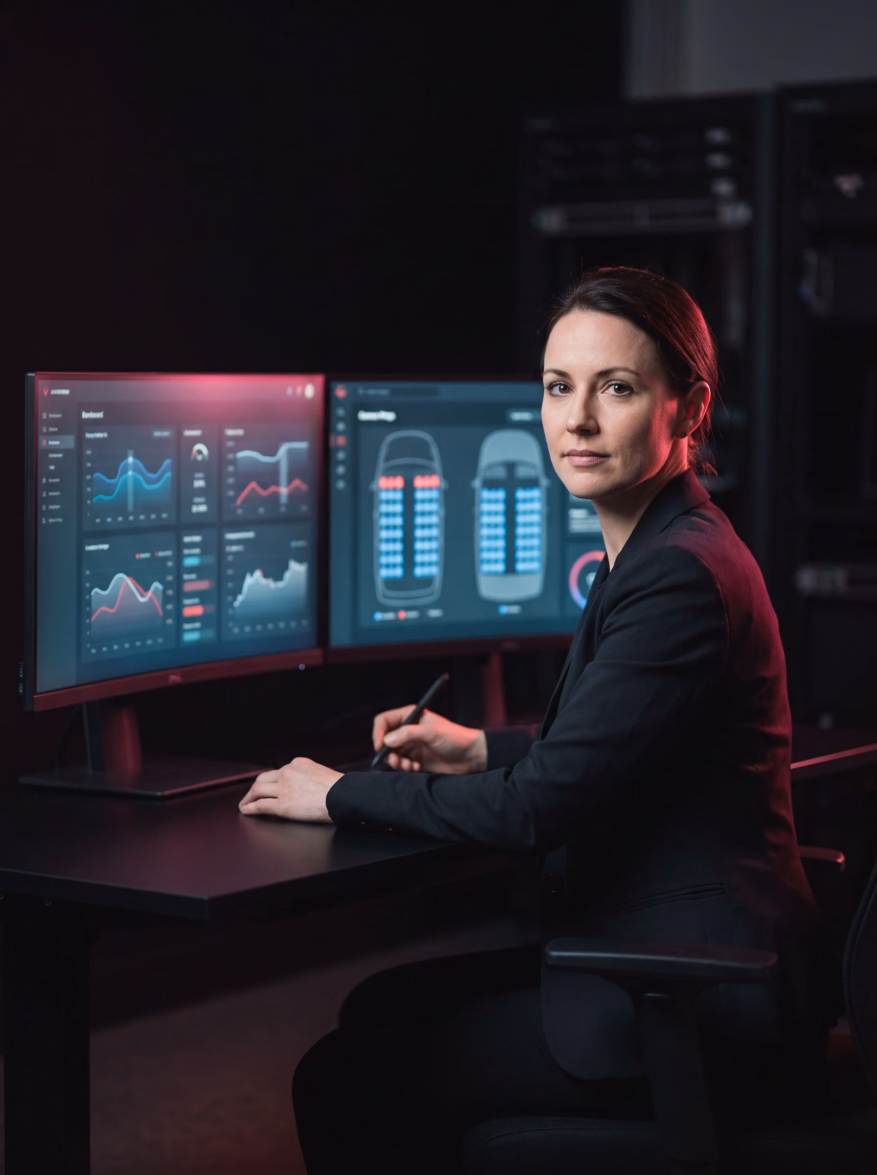 Pixl Events engineering lead at a workstation