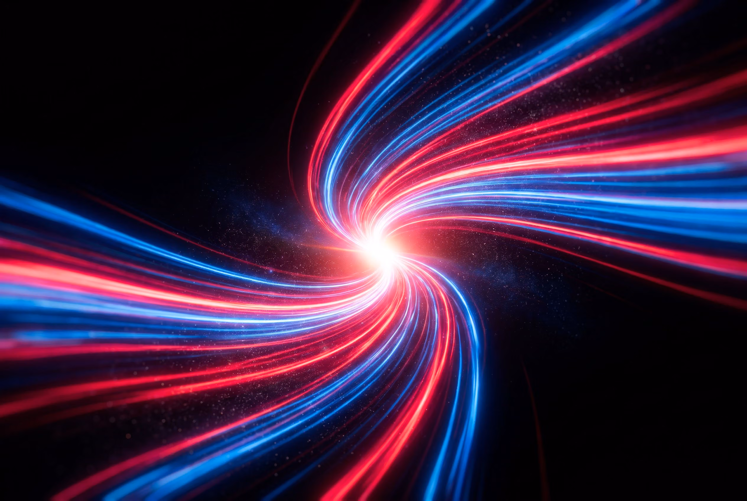 Converging light trails