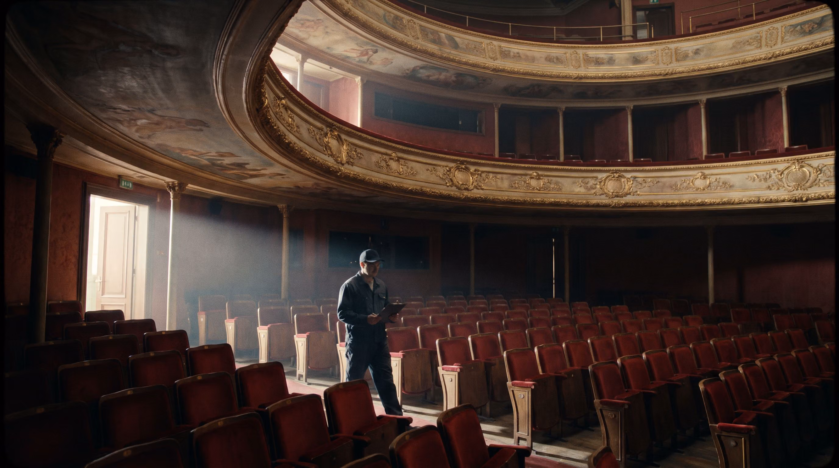 Empty historic theatre in daylight