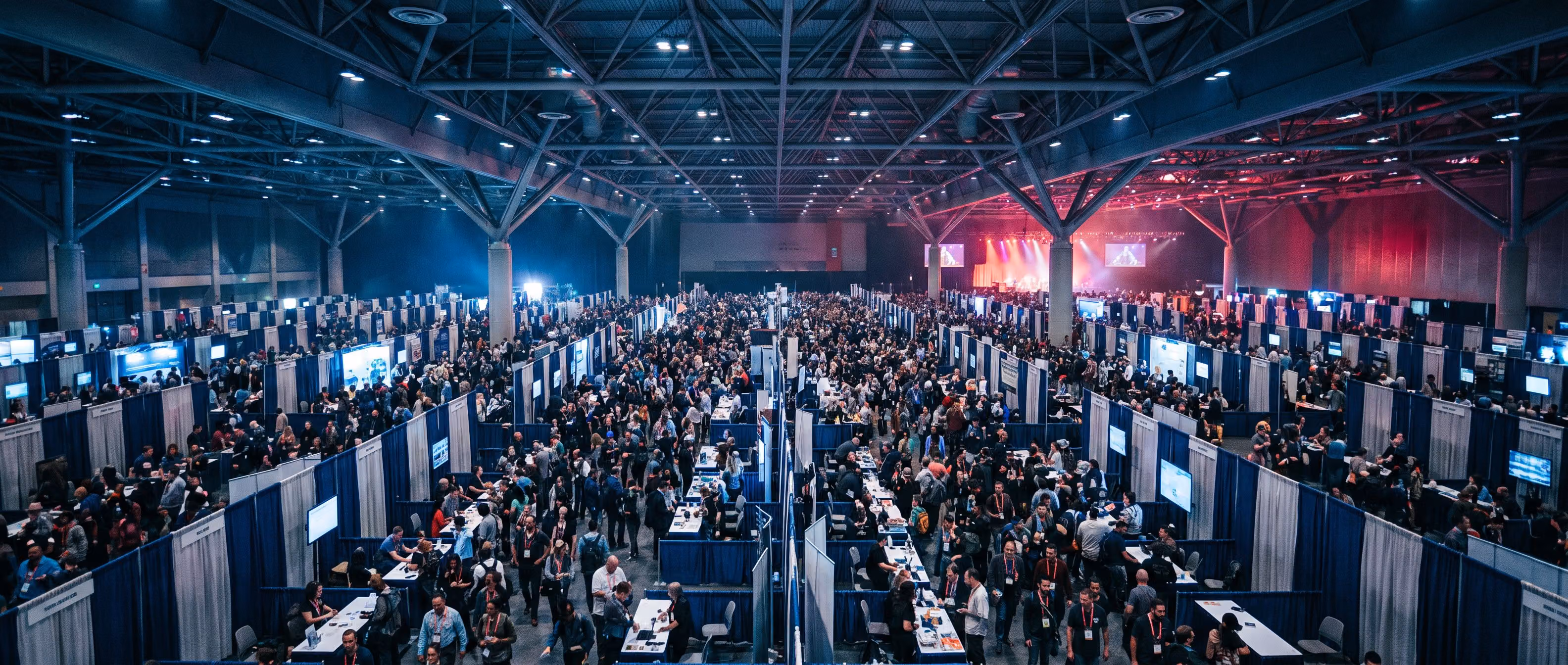 Convention exhibition hall busy with attendees