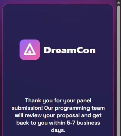 A branded thank-you screen on a phone