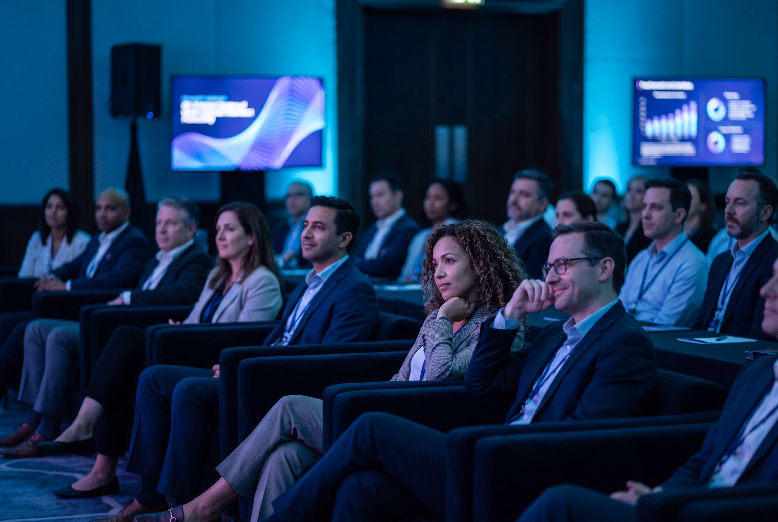 Attendees at a conference panel