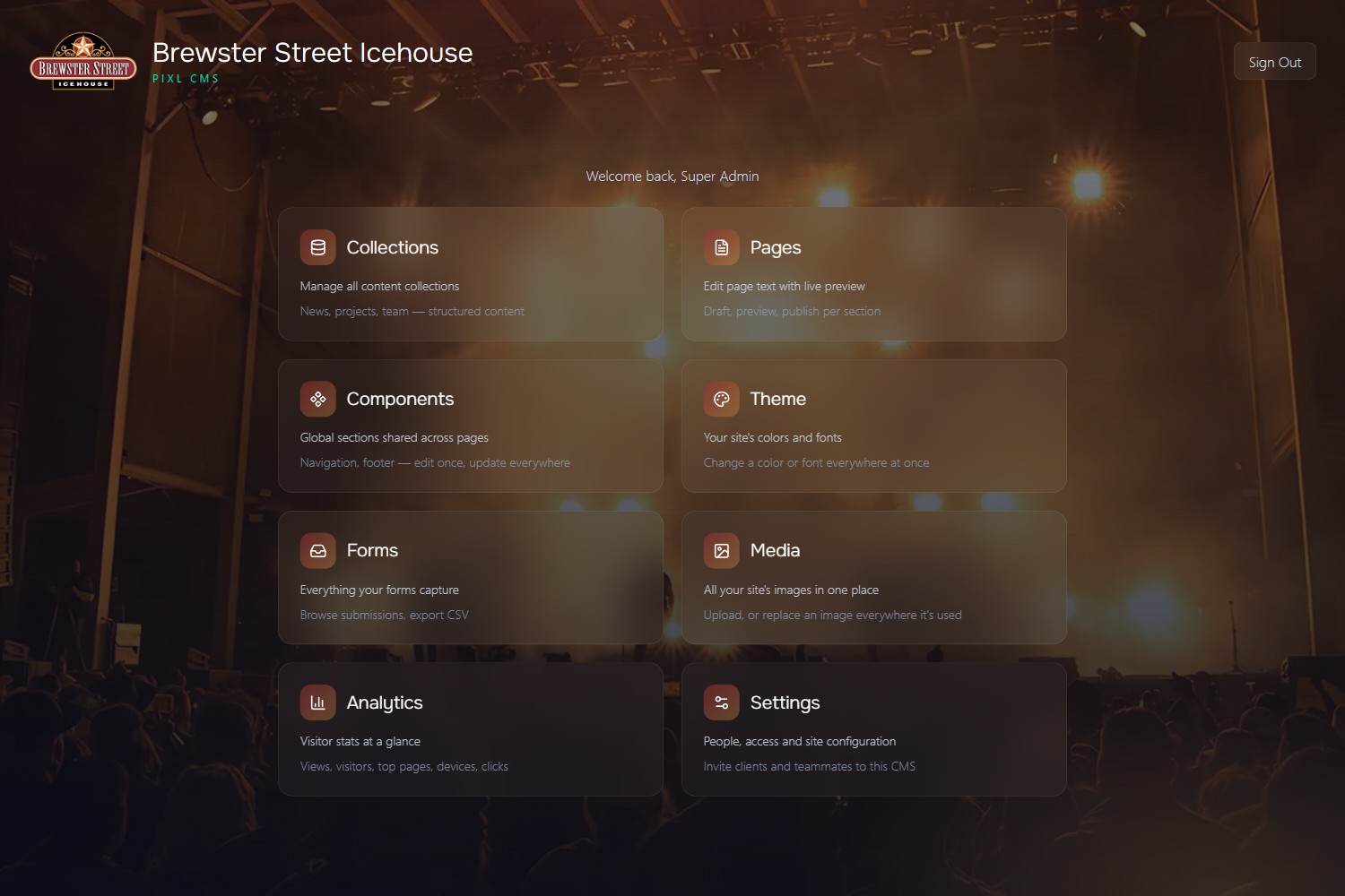 Another client's Pixl CMS. Same platform, different brand