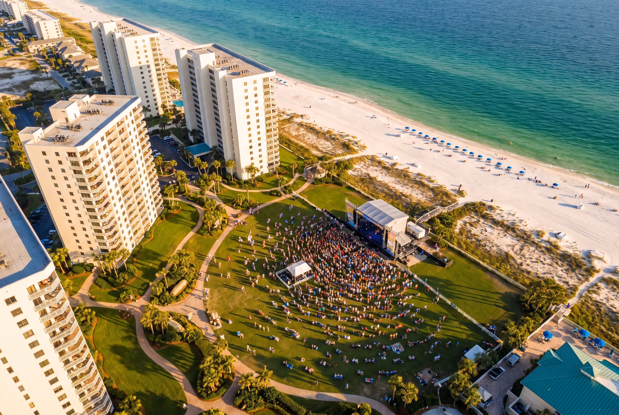 The festival grounds beside the Seascape Resort