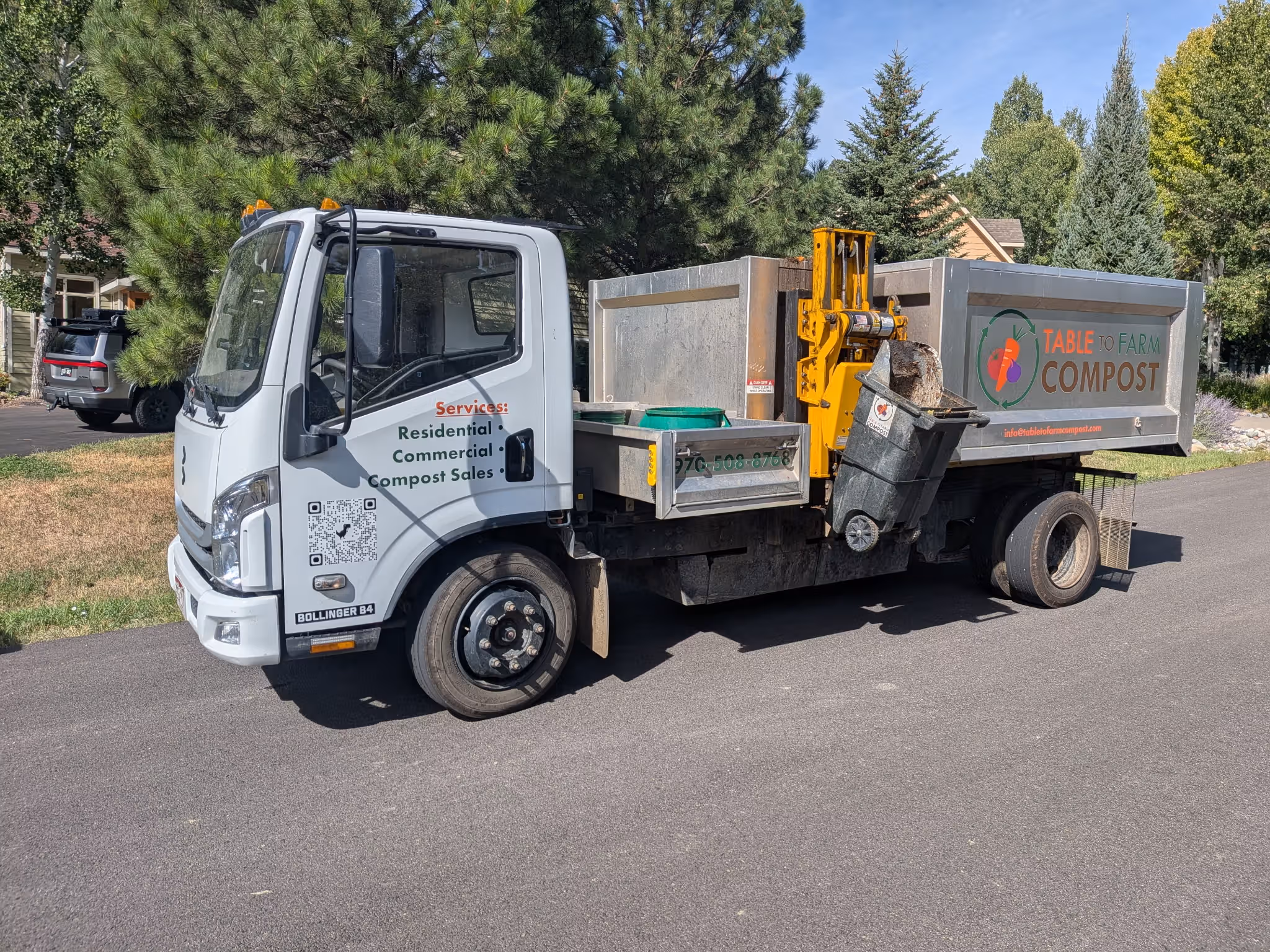 Compost windrows at the Table to Farm site in La Plata County
