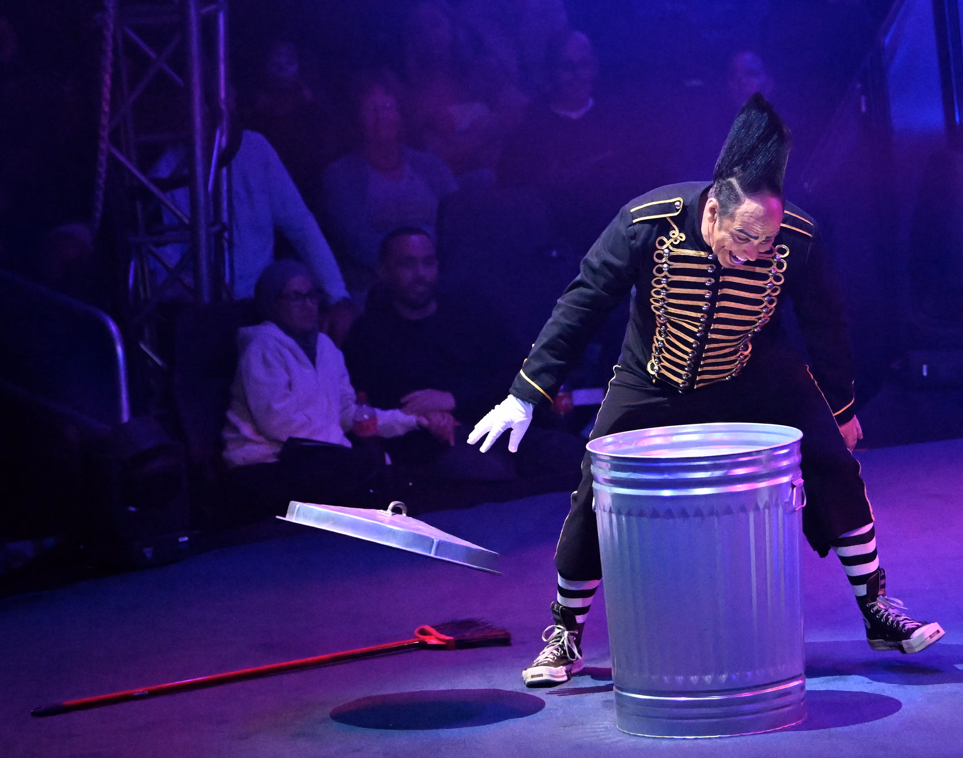 Clown performing with the audience