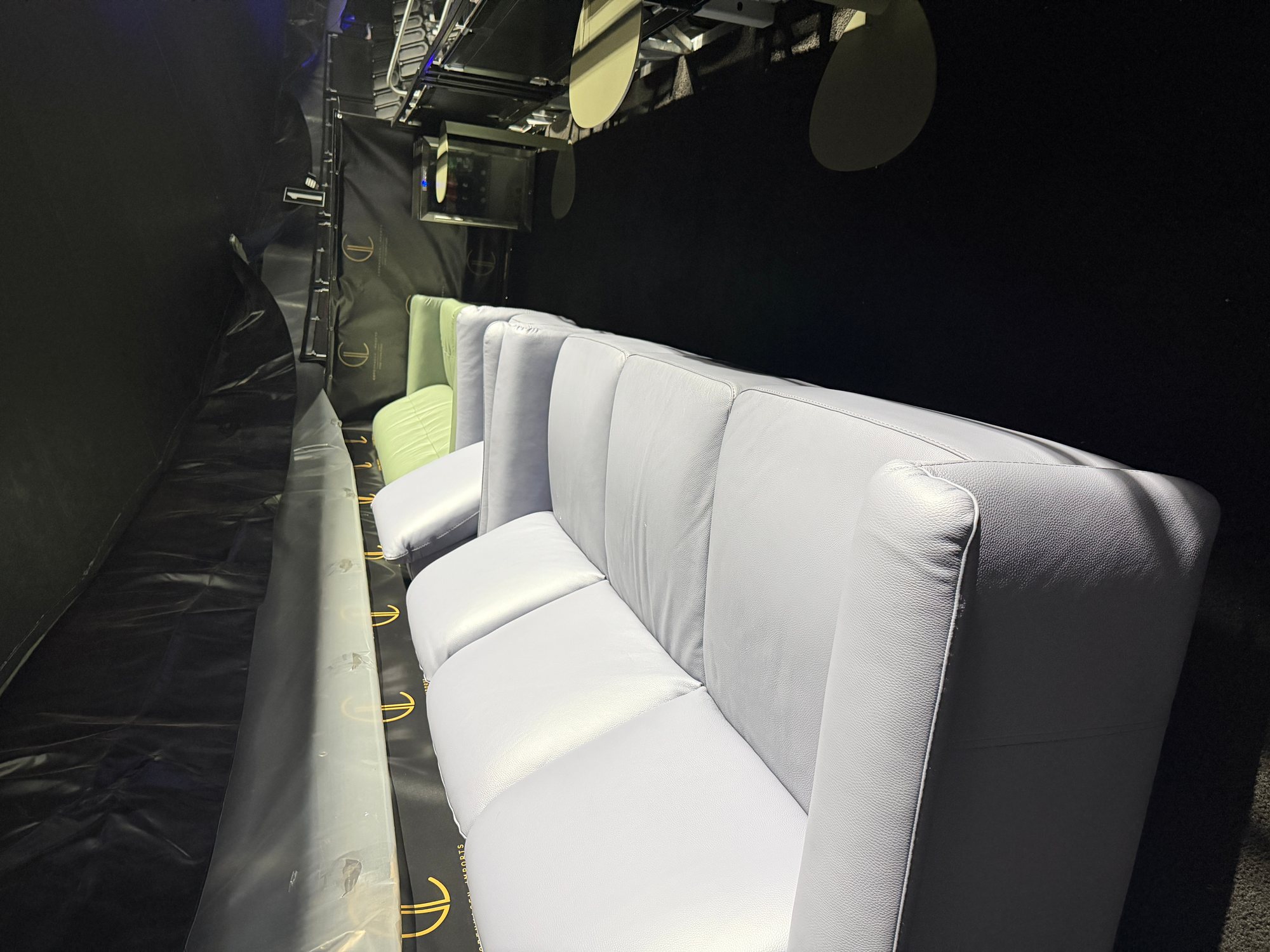 The VIP Box at Wonderland, with plush couches overlooking the ring
