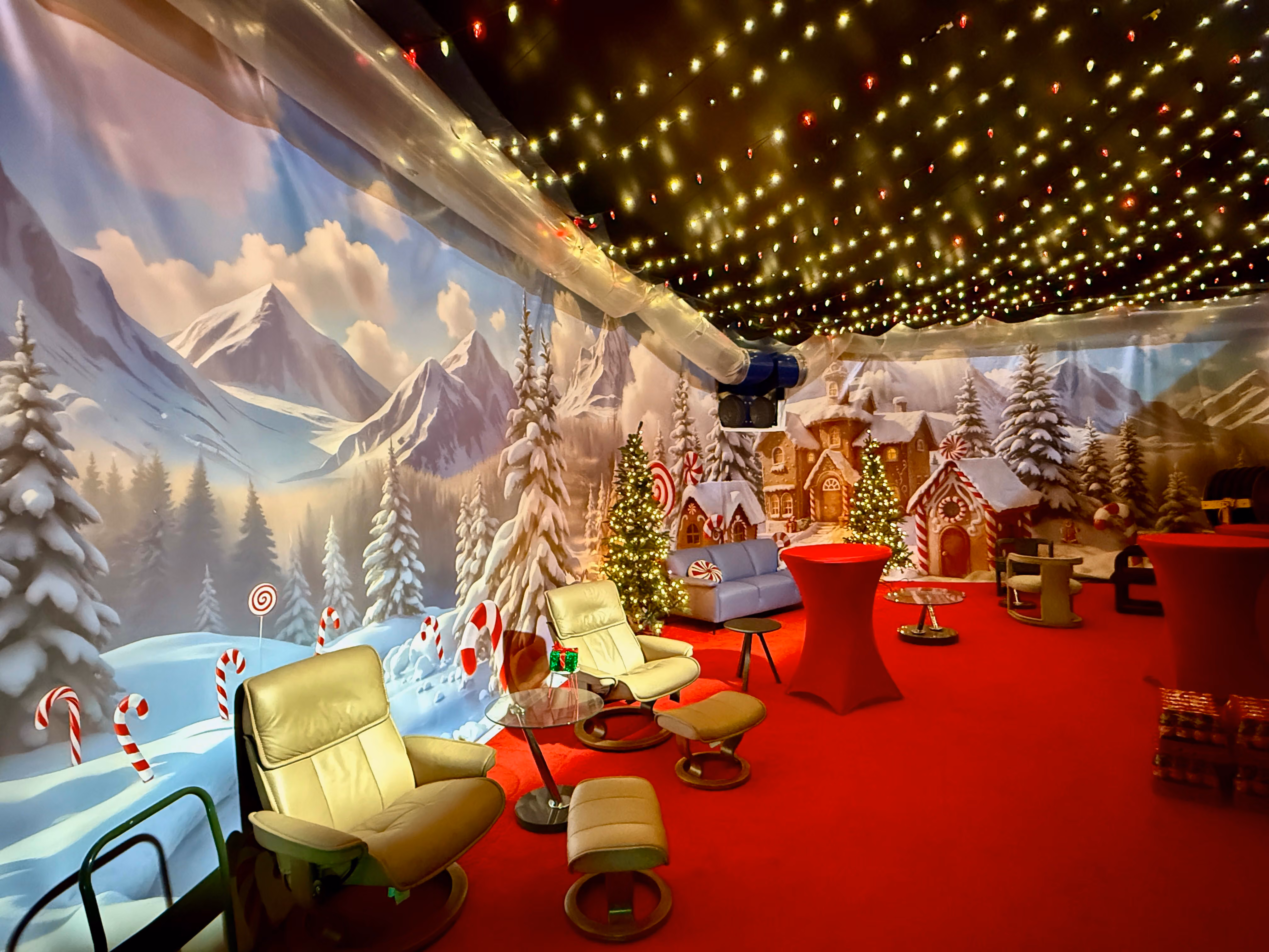 The VIP lounge at the Wonderland Big Top