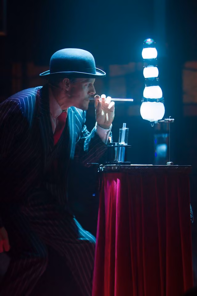 Denis Lock performing his bubble act