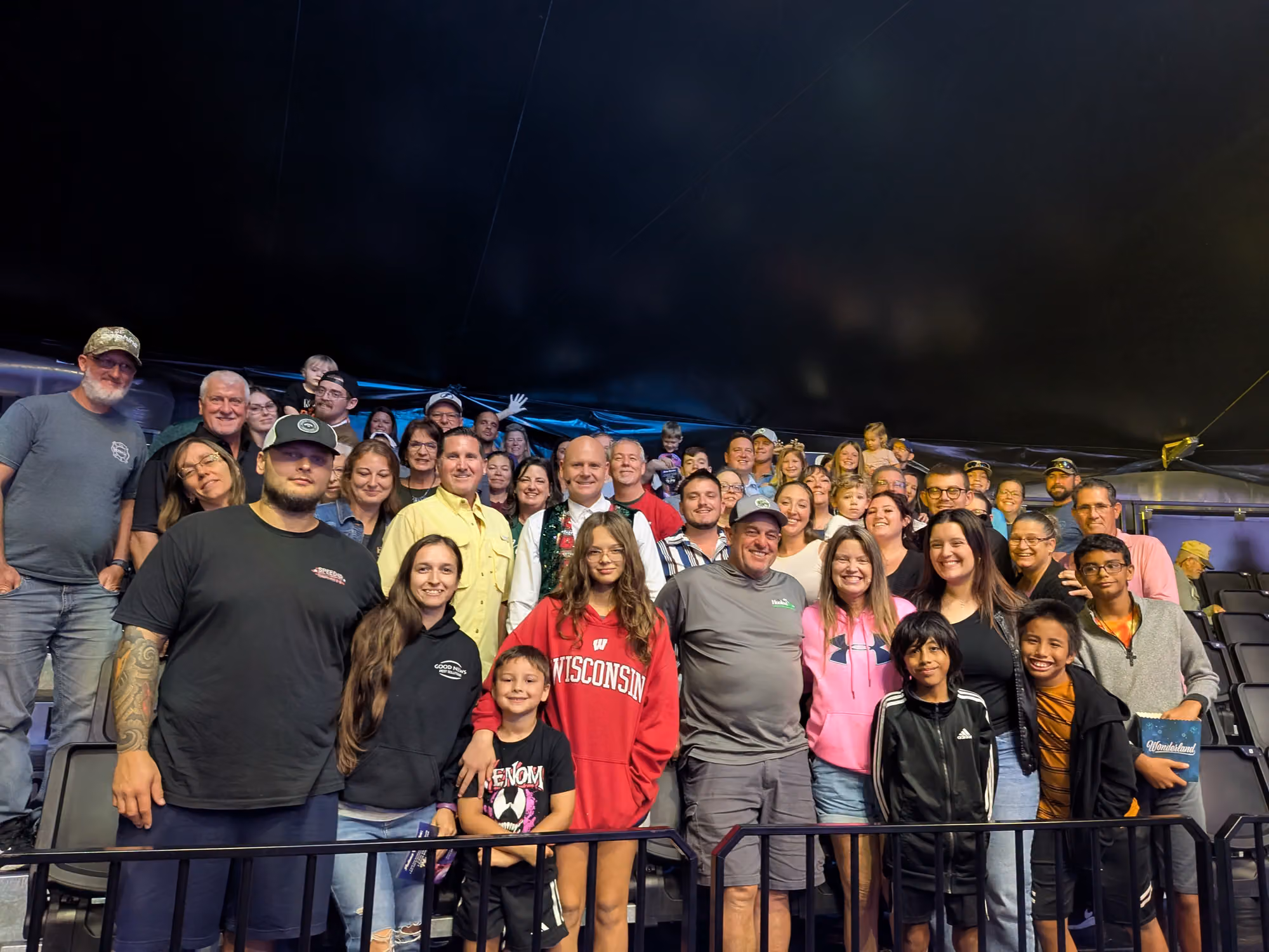 A full house watching the show together under the Wonderland big top