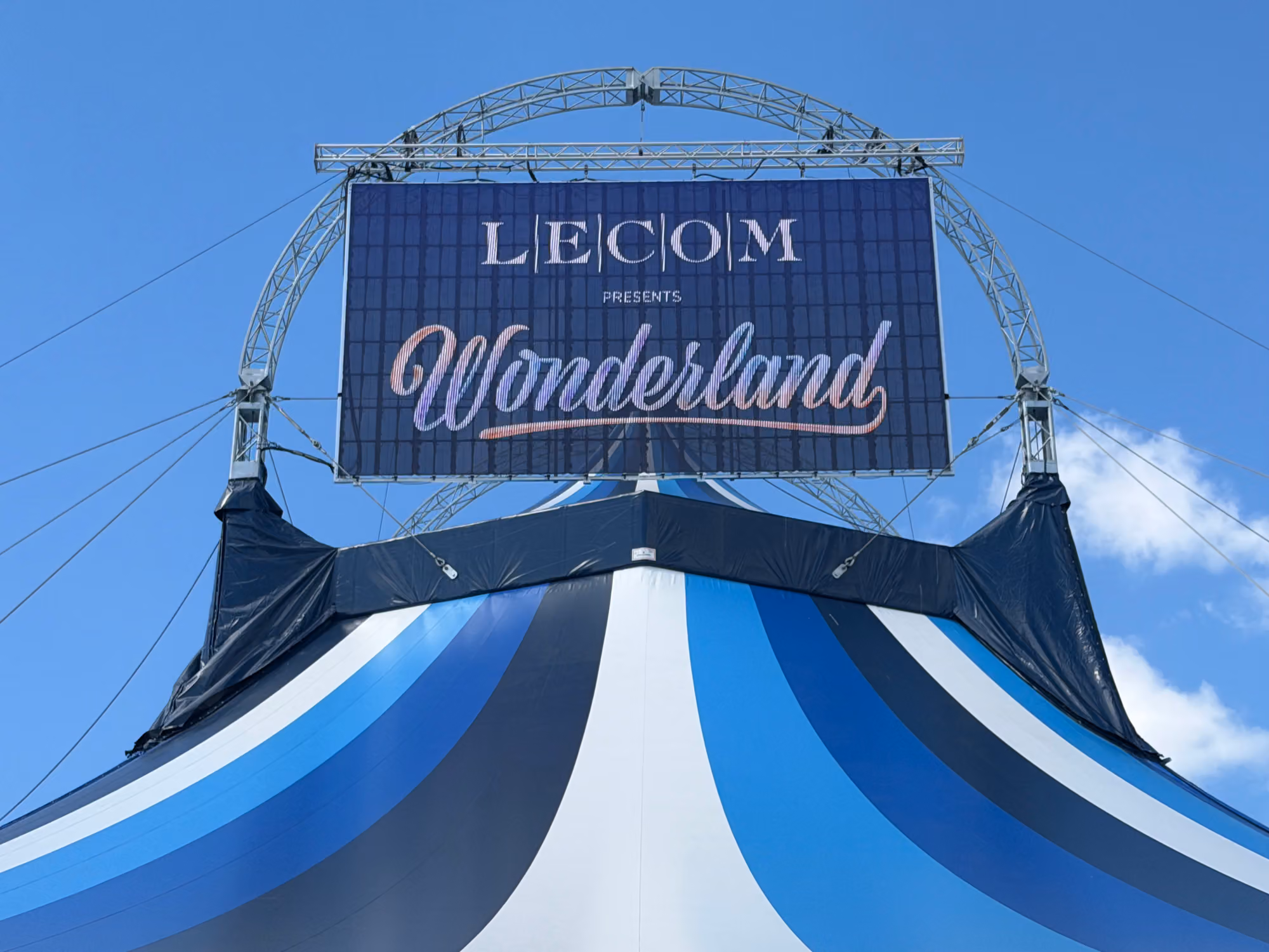 Wonderland Circus big top at night