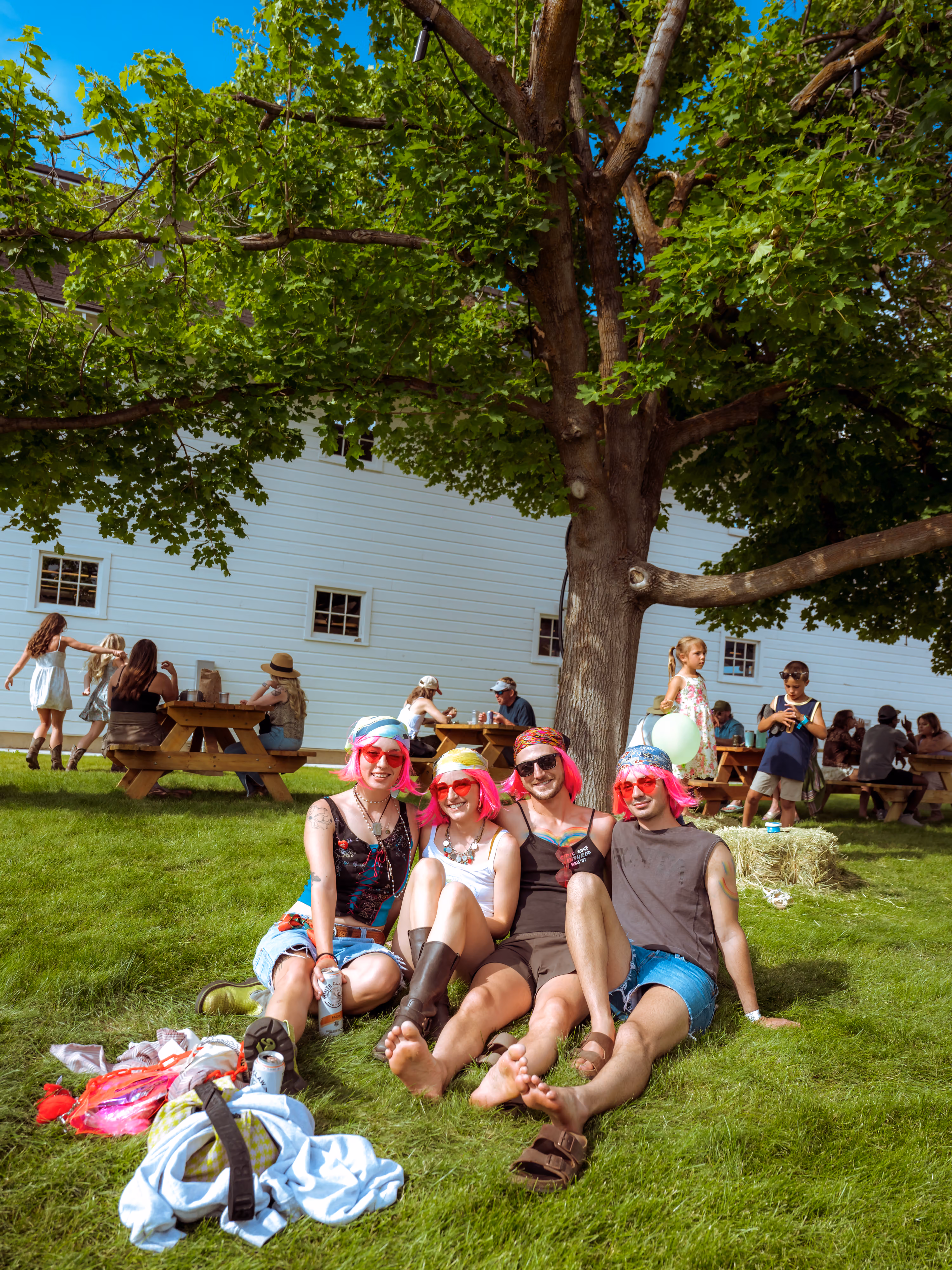 Festival-goers in the sun at Zootown